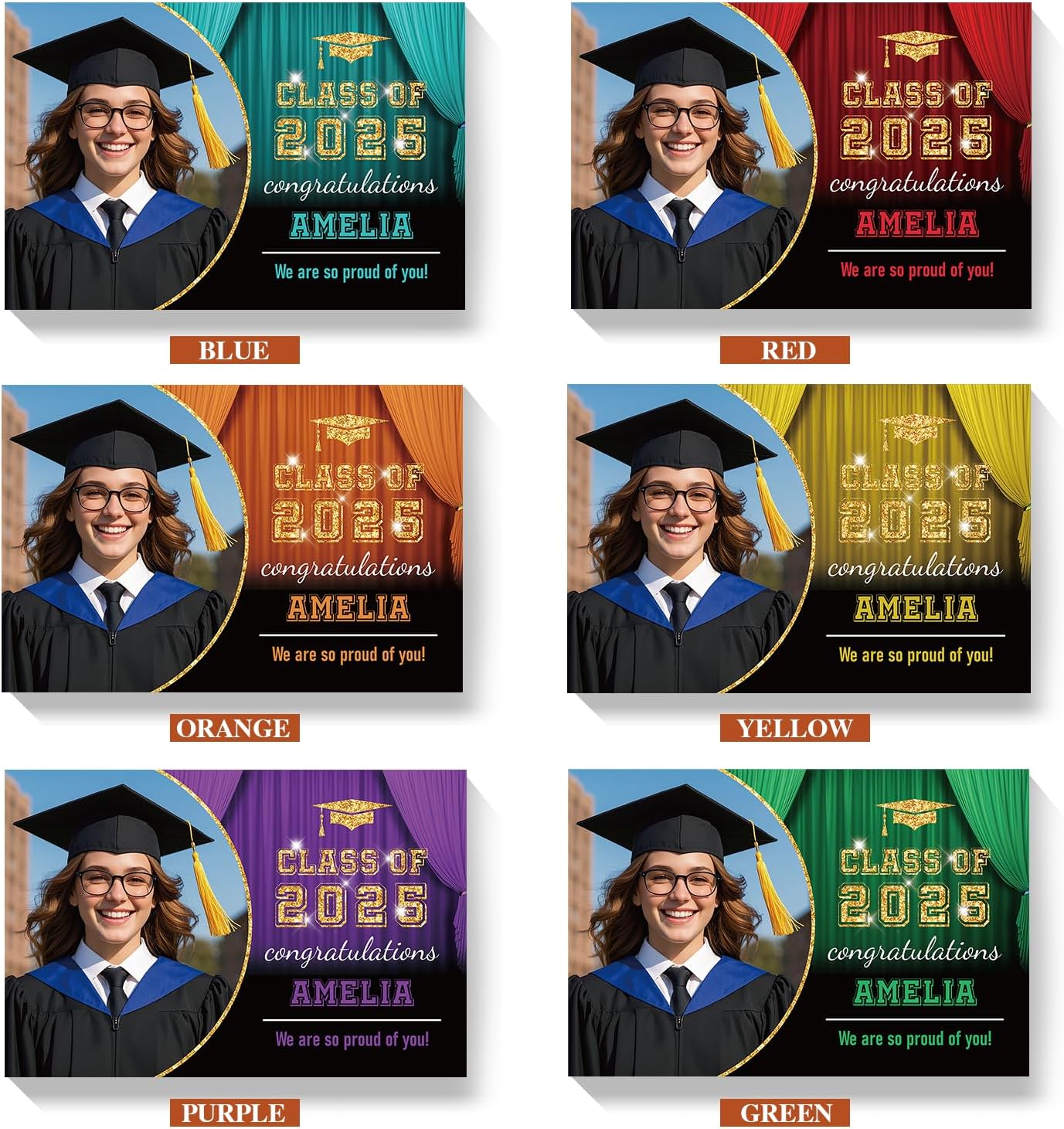KAINSY Personalized Graduation Yard Signs Class of 2025, Senior High School College Graduation Yard Sign, Congrats Grad Yard Sign, Graduation Party Decor 2025, Graduation Decorations 2025, Orange