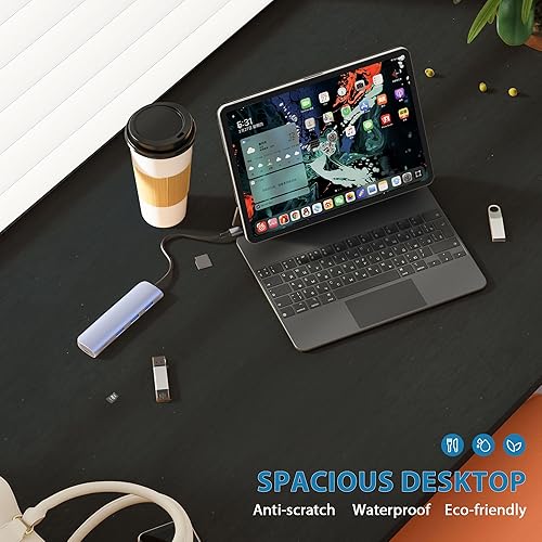 Miniatura 5 de Escritorio de computadora de 40 pulgadas para espacios pequeños, escritorio de oficina en casa, estilo moderno y simple, escritorio de trabajo