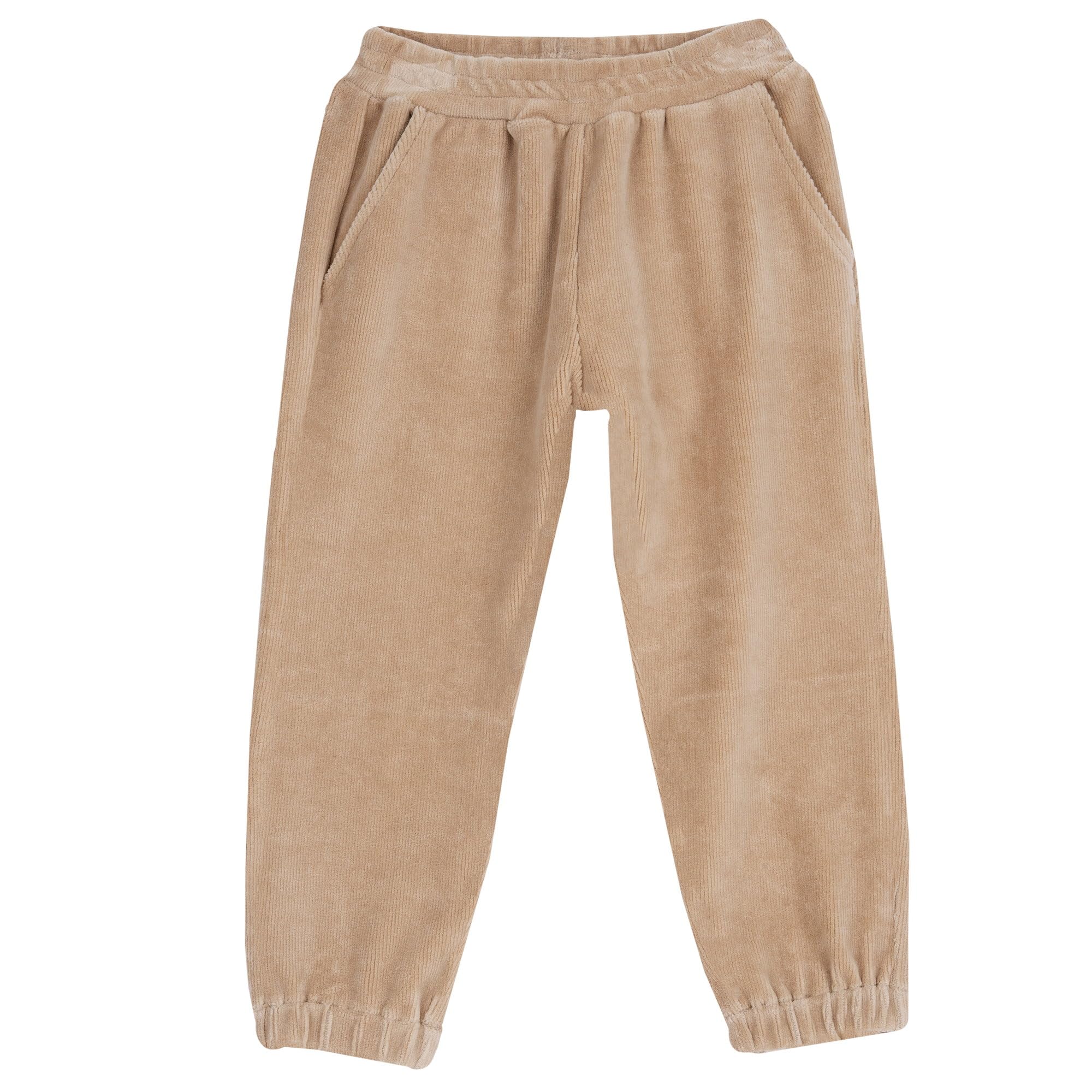 Chicco, Hose für Mädchen mit elastischem Bund in Samtoptik, Beige