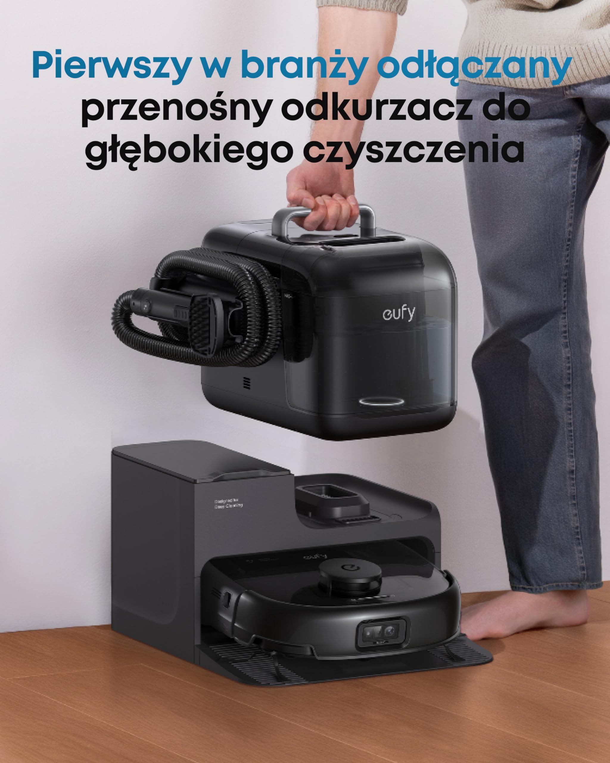 eufy E28 Omni Robot Sprzątający z Mopem HydroJet, 20000 Pa, Automatyczne Czyszczenie Dywanów