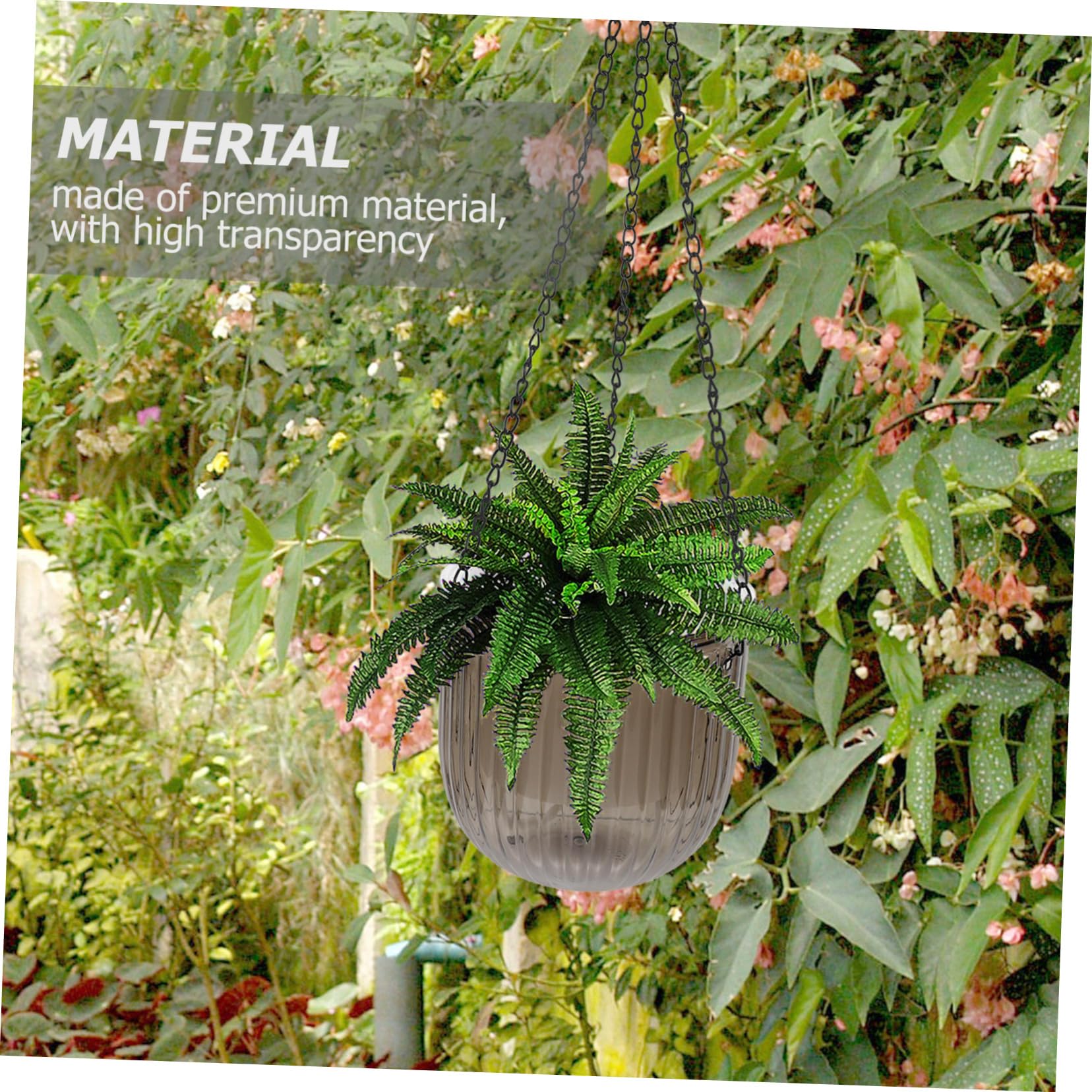 POPETPOP 2 Pièces Pots de Fleurs Suspendus Auto Arrosants de Jardinières pour Intérieur Extérieur Design à Double Irrigation Automatique Couleur Grise Plusieurs Styles