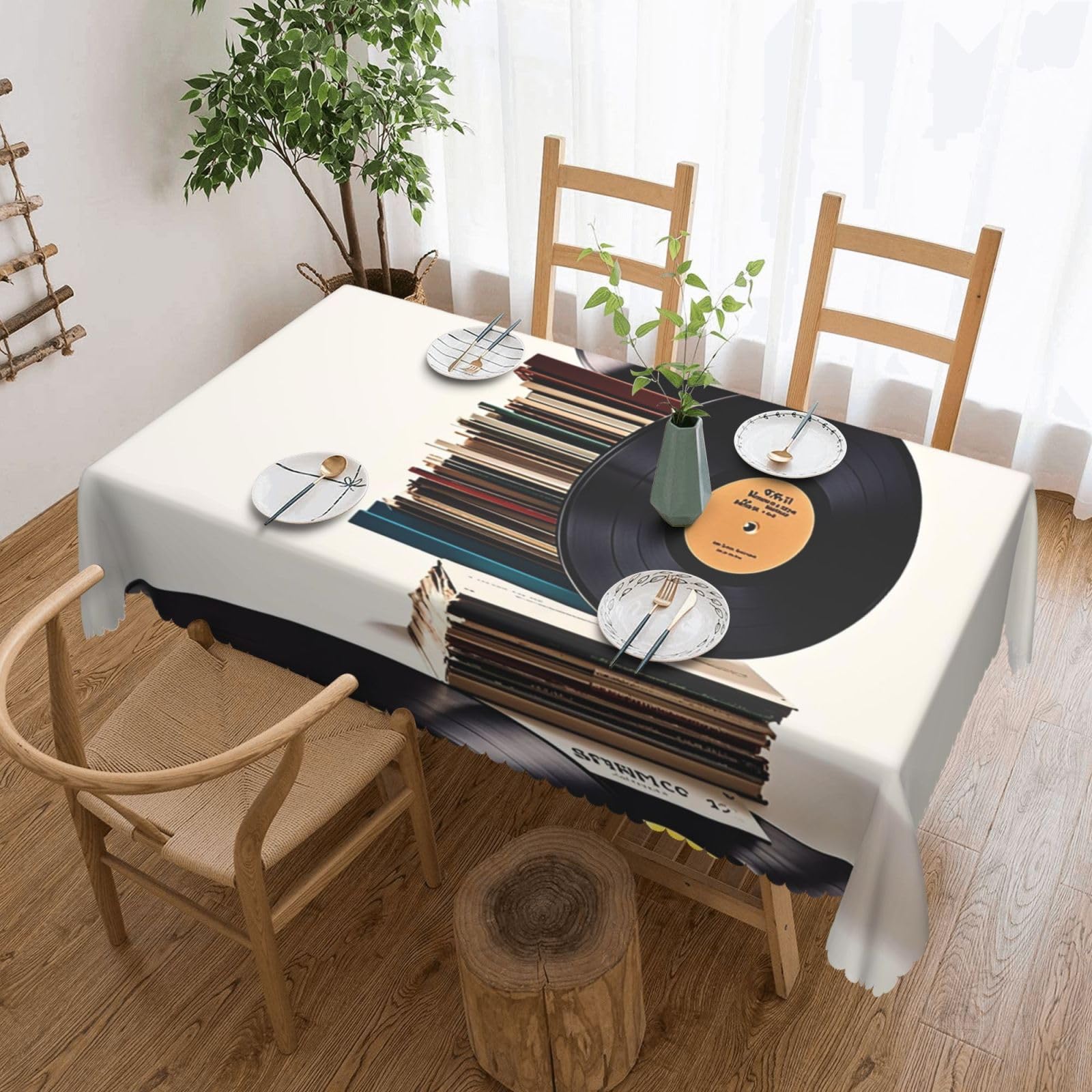 Nappe de table facile d'entretien et déperlante au motif vinyle