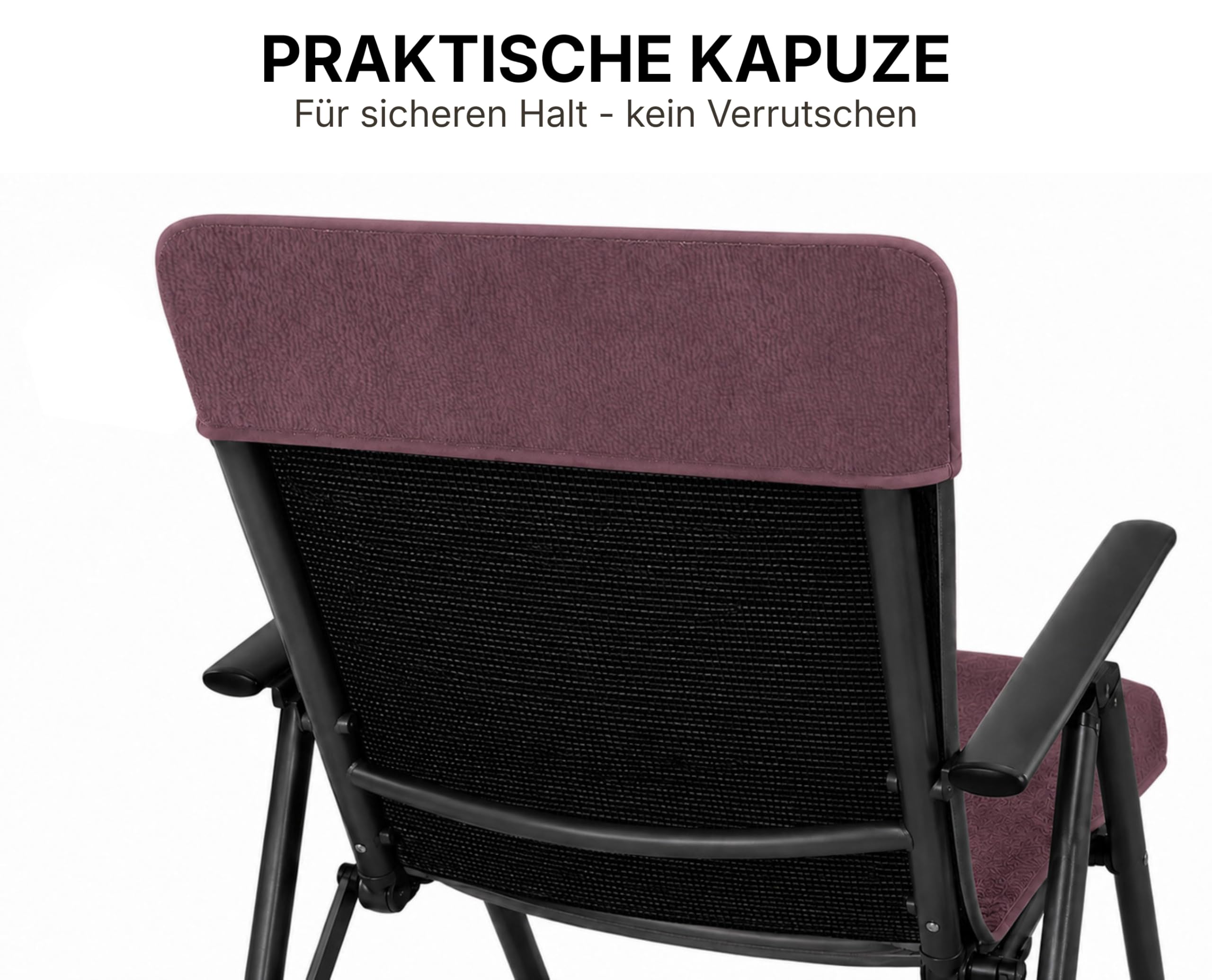 Brandsseller Housse en Éponge pour Chaise de Jardin 65x130 cm – Coussin de Siège d'Extérieur en Coton 100% – Serviette XL Confortable, Antidérapante, Lavable, Certifiée Oeko-Tex – Mûre