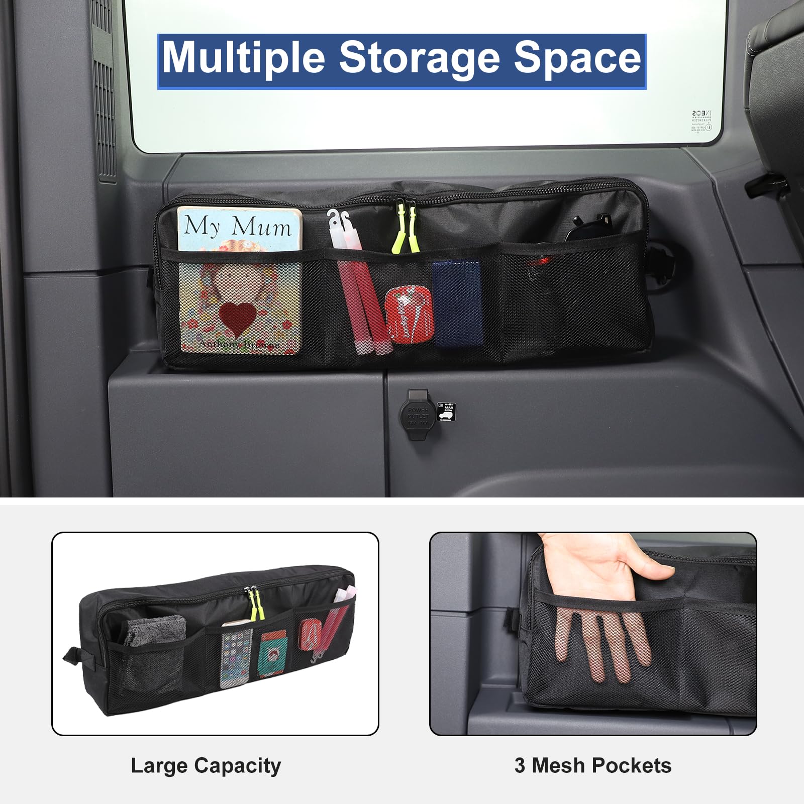 Borsa organizer per bagagliaio compatibile con Ineos Grenadier 2020-2024, borsa portaoggetti per bagagliaio posteriore multi-scomparto in tessuto Oxford per auto, salvaspazio, tasche multiple,