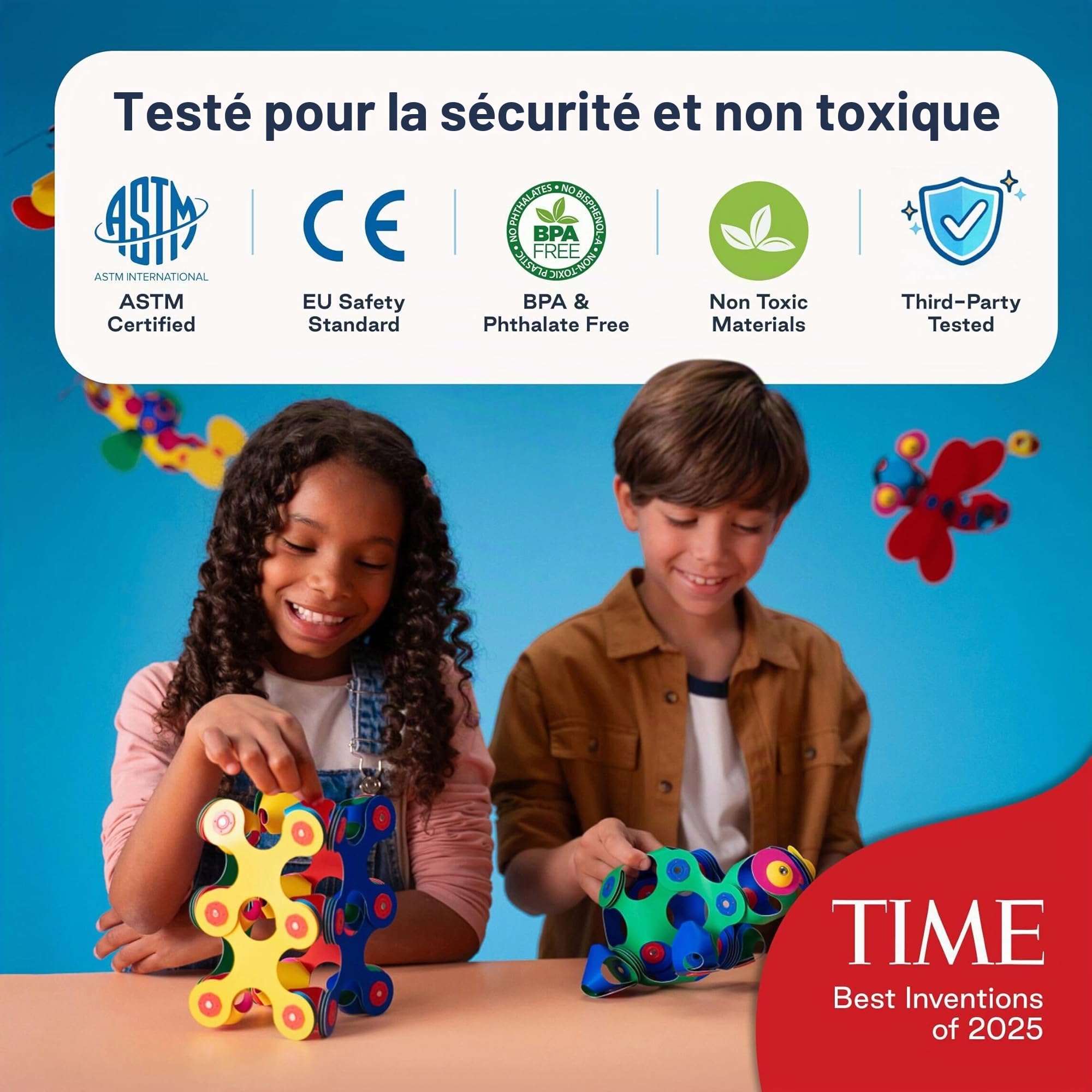 Clixo - Rainbow Pack (Multicolore) - Jeu de Construction Magnetique, Flexible, Durable et Imaginatif – 42 pièces – Dès 4 Ans