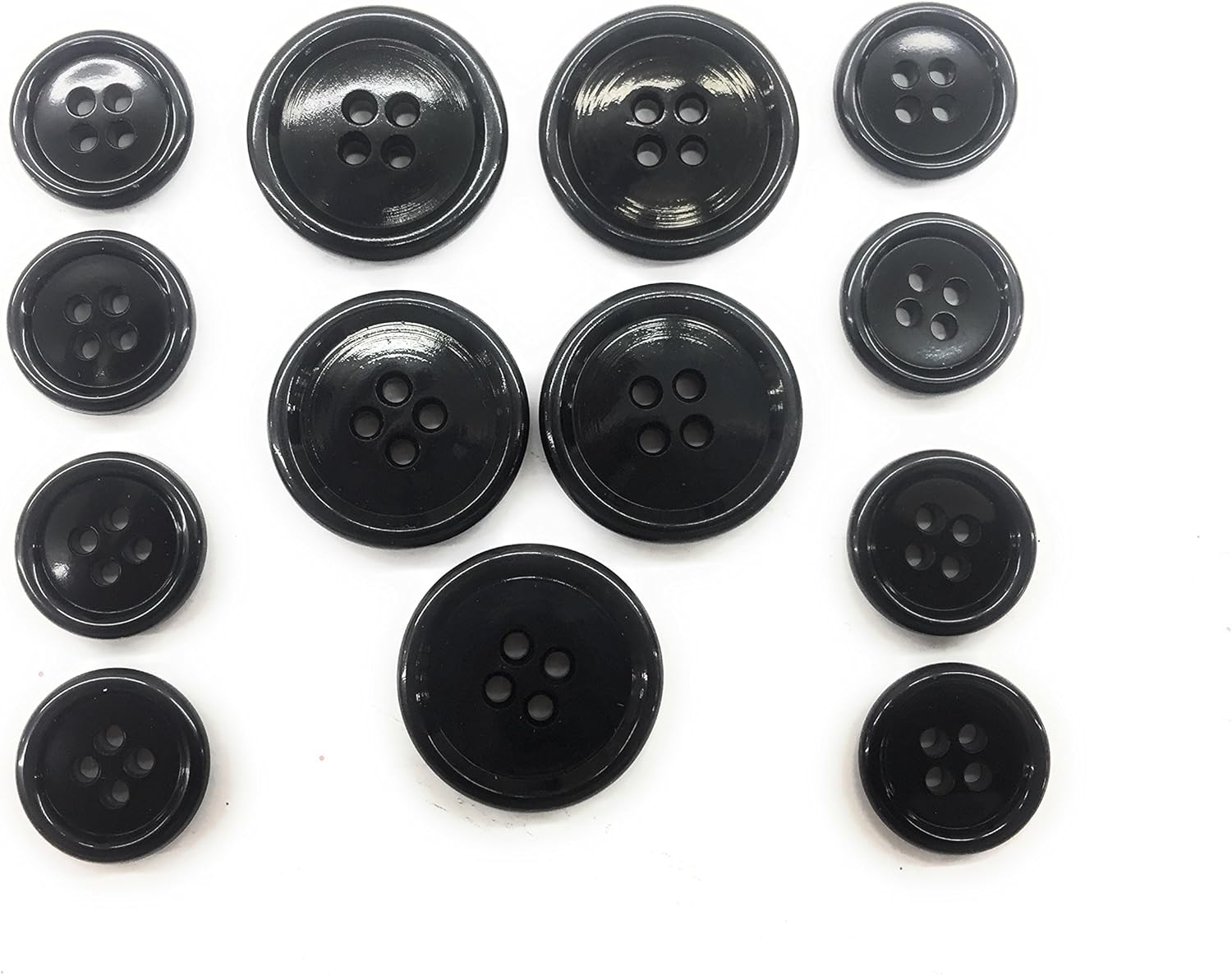 Amazon.com: Black Rim Button Set -Tailored 4 Hole-~ Unisex for Suits ...