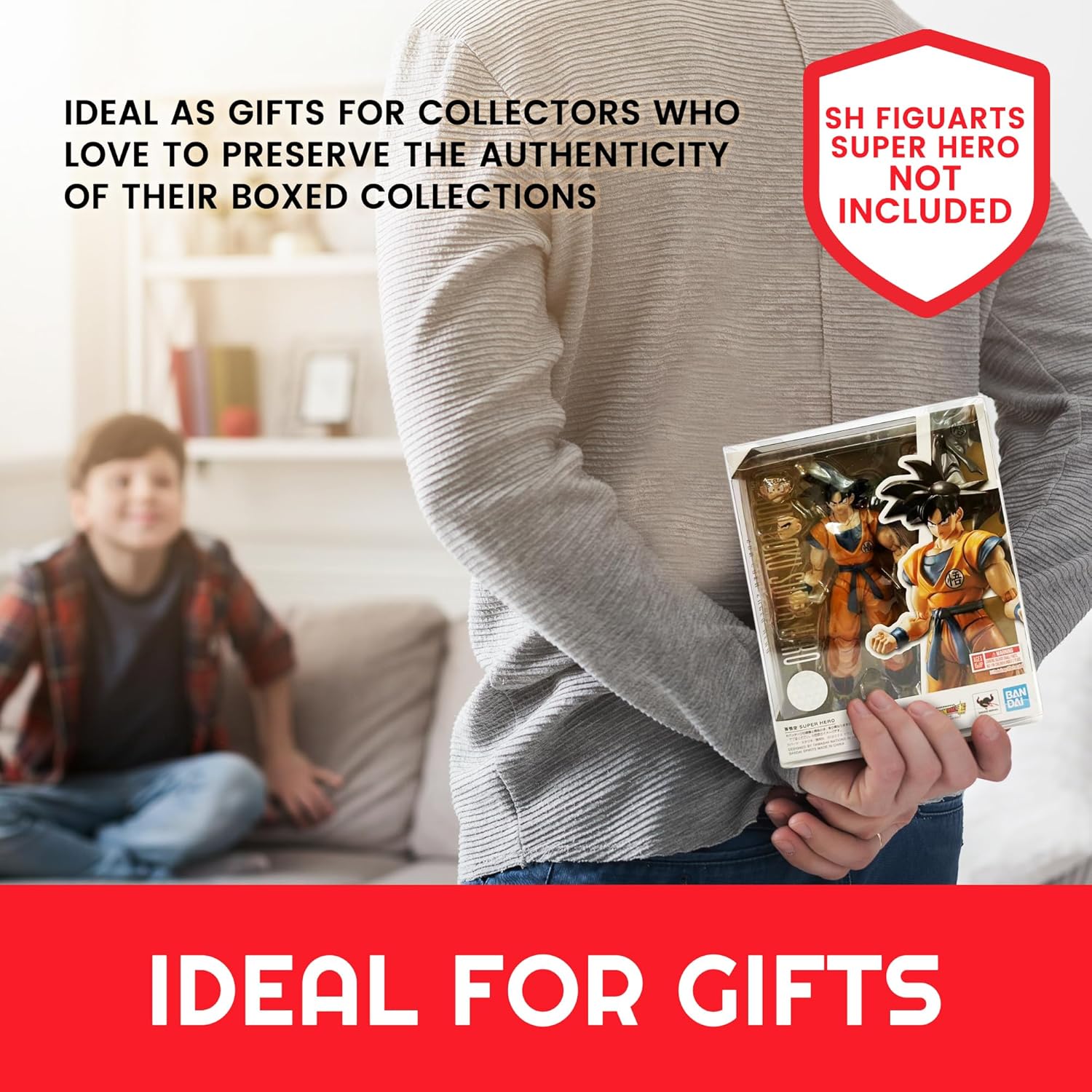 EVORETRO SH Figure Son Goku Super Hero PET Protector Case Pack of 10-0.40 mm Archival Grade, Crystal Clear Display, Impact Resistant, Durable, Custom Fit Goku Figure, Perfect Collector’s Gift