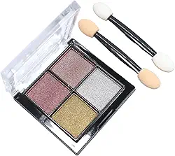 Paleta de Sombras Metálicas com 4 Cores, Pigmentos Cromados e Brilhantes (4 em 1 (HS819))