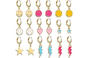 Preppy Lightning Bolt 9-Pack Earrings for Y2K Charm
