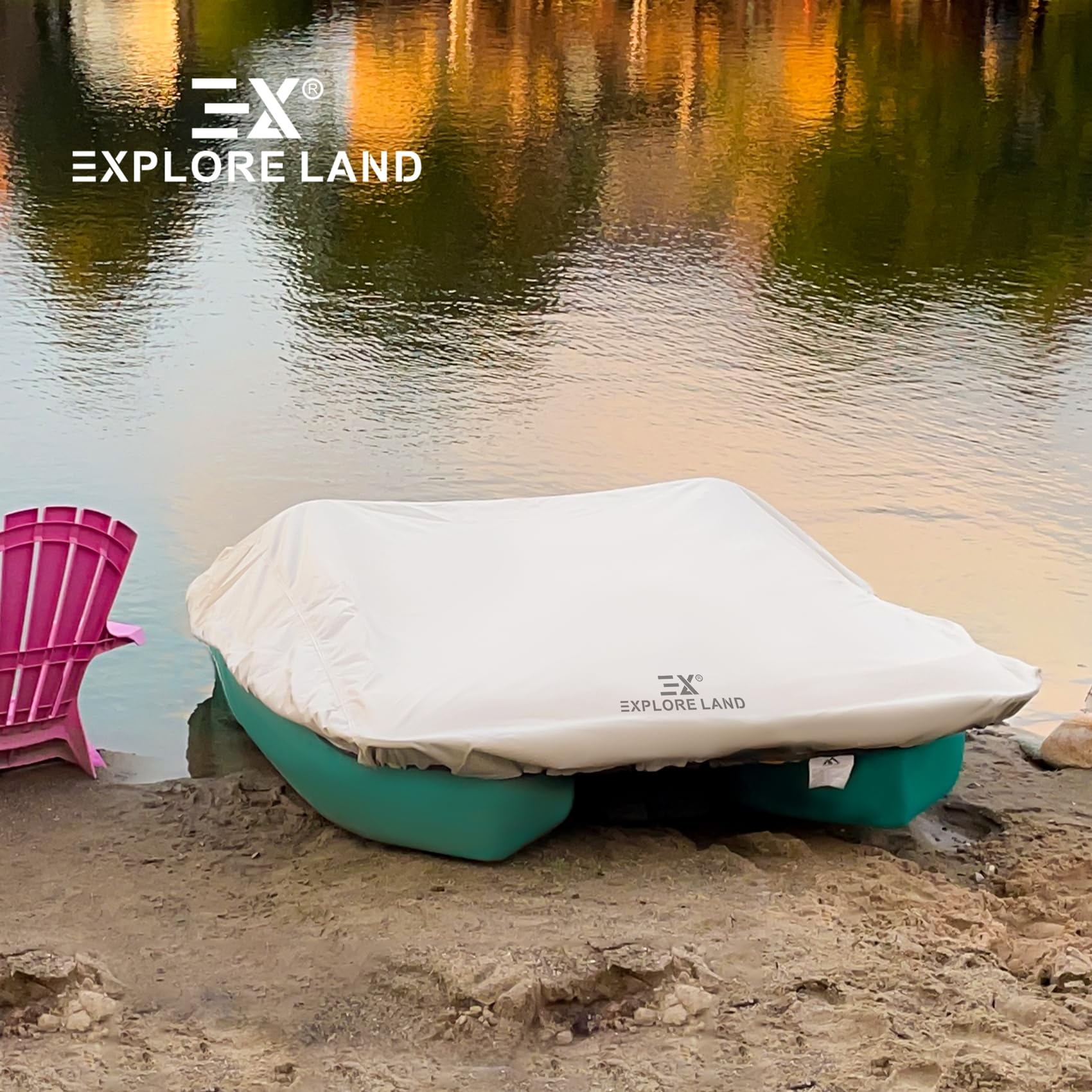 Explore Land Pedalbootabdeckung – wasserdicht, strapazierfähig, für den Außenbereich, 3 oder 5 Personen, Grau