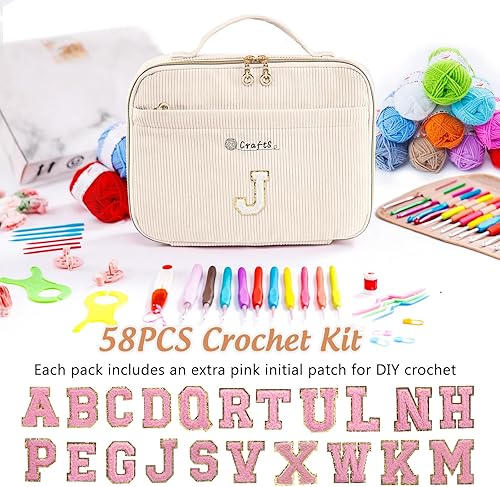 Vista 72 de MYBAGZING Kit de ganchillo inicial para principiantes con bolsa de almacenamiento de hilo, 10 ganchos de ganchillo de 0.079-0.236 in, 10 madejas