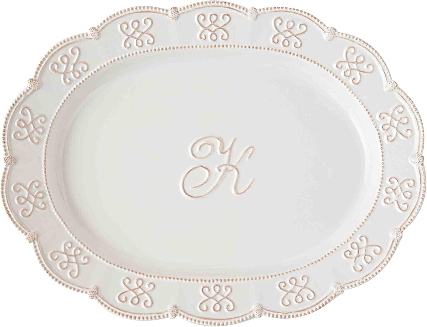 Mud Pie"K" Initial Oval Serving Platter Platters