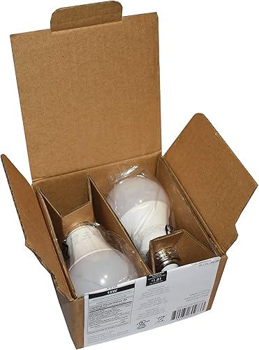 Miniatura 5 de Amazon Basics - Bombilla LED A19, equivalente a 100 vatios, eficiencia energética de 15 W, base estándar E26, luz blanca diurna 5000 K, no