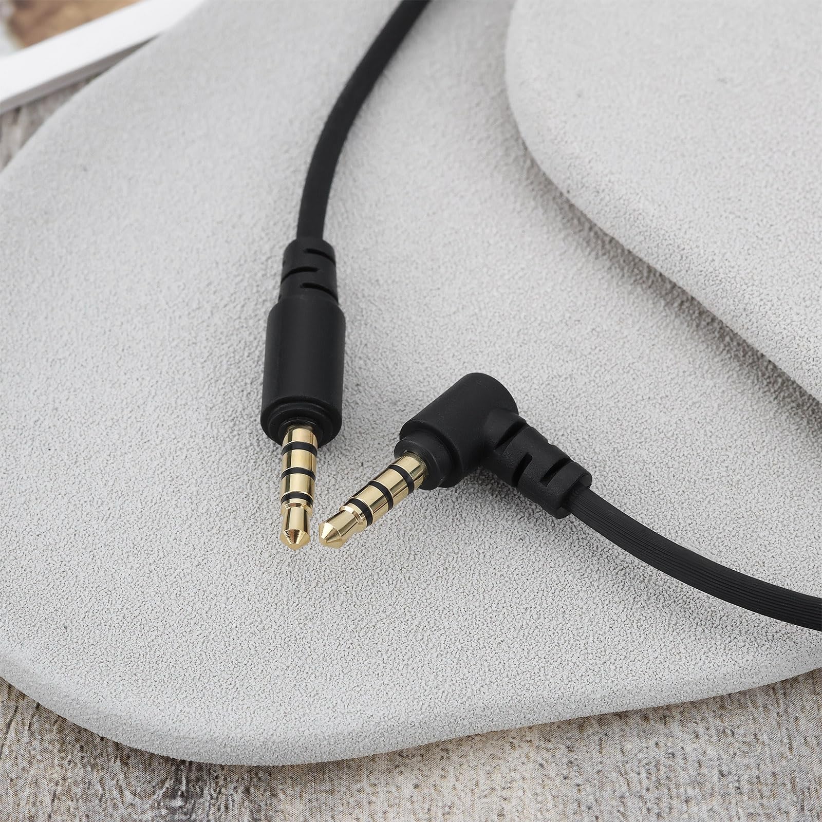 Create idea 1 x wygięty kabel audio 3,5 mm do gniazda 3,5 mm, kompatybilny z Razer BlackShark V2 Pro, kompatybilny ze słuchawkami do gier Razer Nari Ultimated 7.1 z dźwiękiem przestrzennym