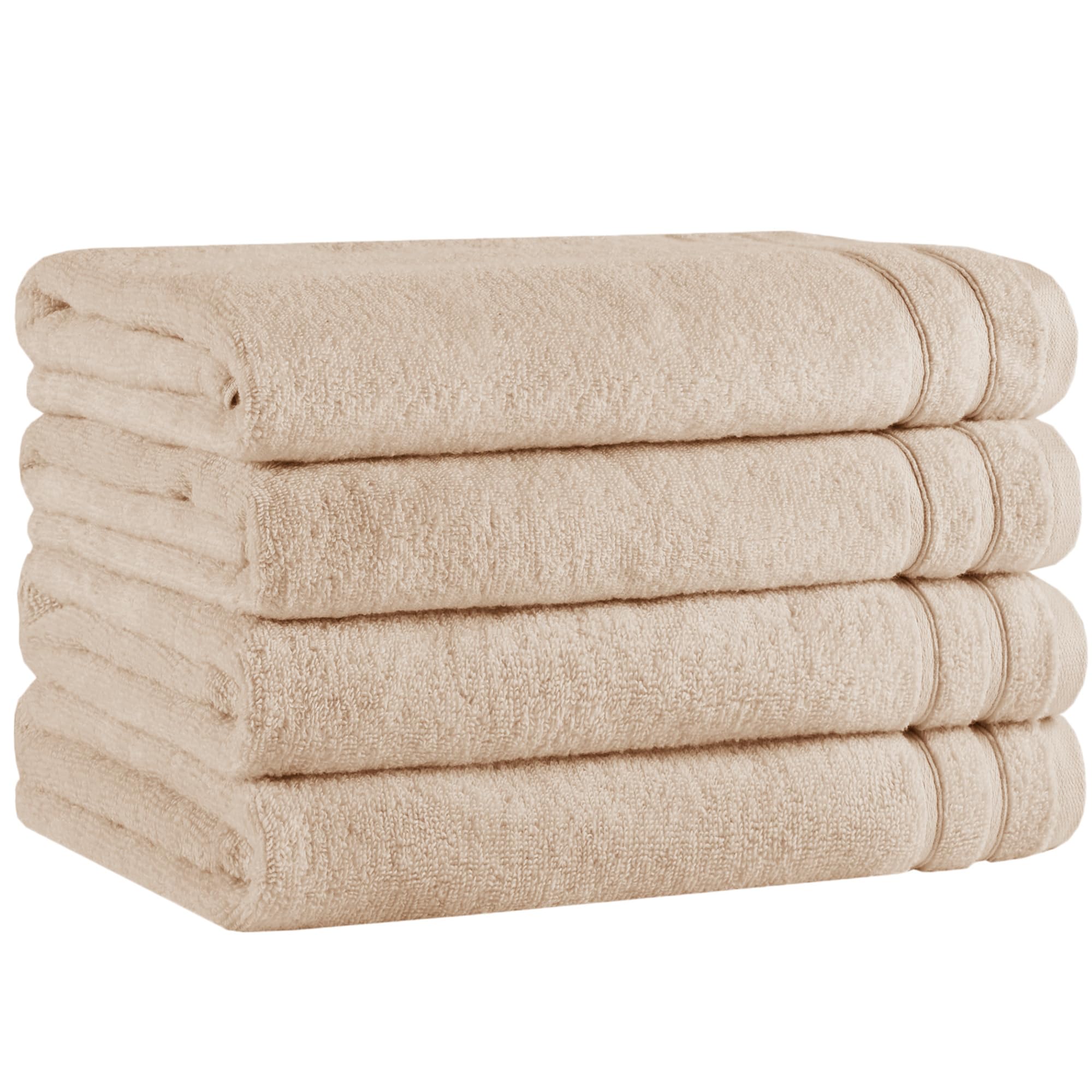 Comfort Spaces Extra Large Bath Towel Set of 4 Piece 30x60 Bath Sheet Set Shower Towel Beach Towel 100% Cotton Bathroom Towel Set Quick Dry Oversized
