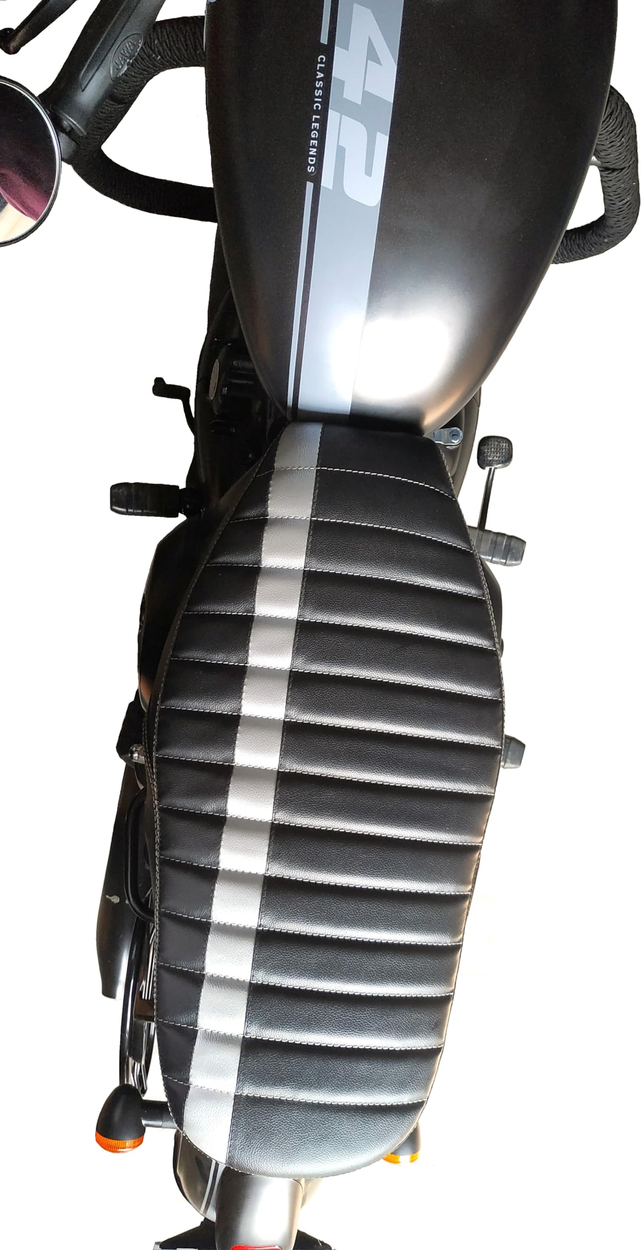 PU Leather JAWA42 Bike SEAT Cover Dual Tone-image-14