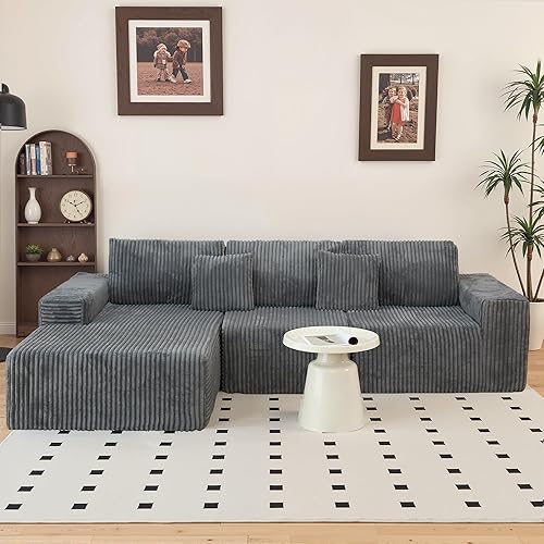 Miniatura 5 de Modular Sectional Couches Sofa with L-Shape Chaise, Modern Cloud Couch Sectional with Deep Seat, Upholstered Convertible Sofa Bed for Living Room