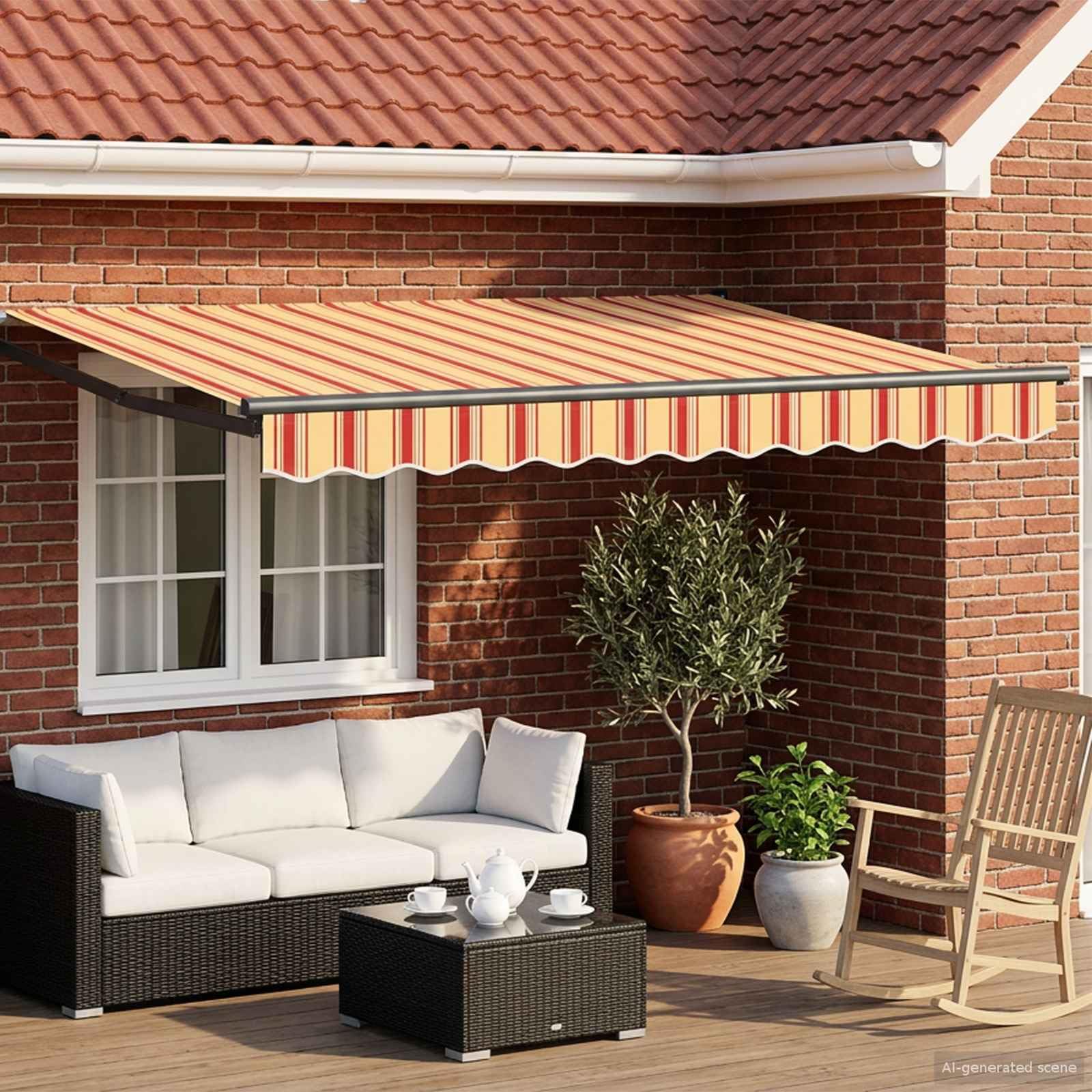 Toldo Eléctrico Extensible Multicolor, 2,5 x 2 m, Protección Solar Balcón Terraza Jardín Resistente a la intemperie Extensible Pantalla con Panel Solar y Mando a Distancia para Exterior