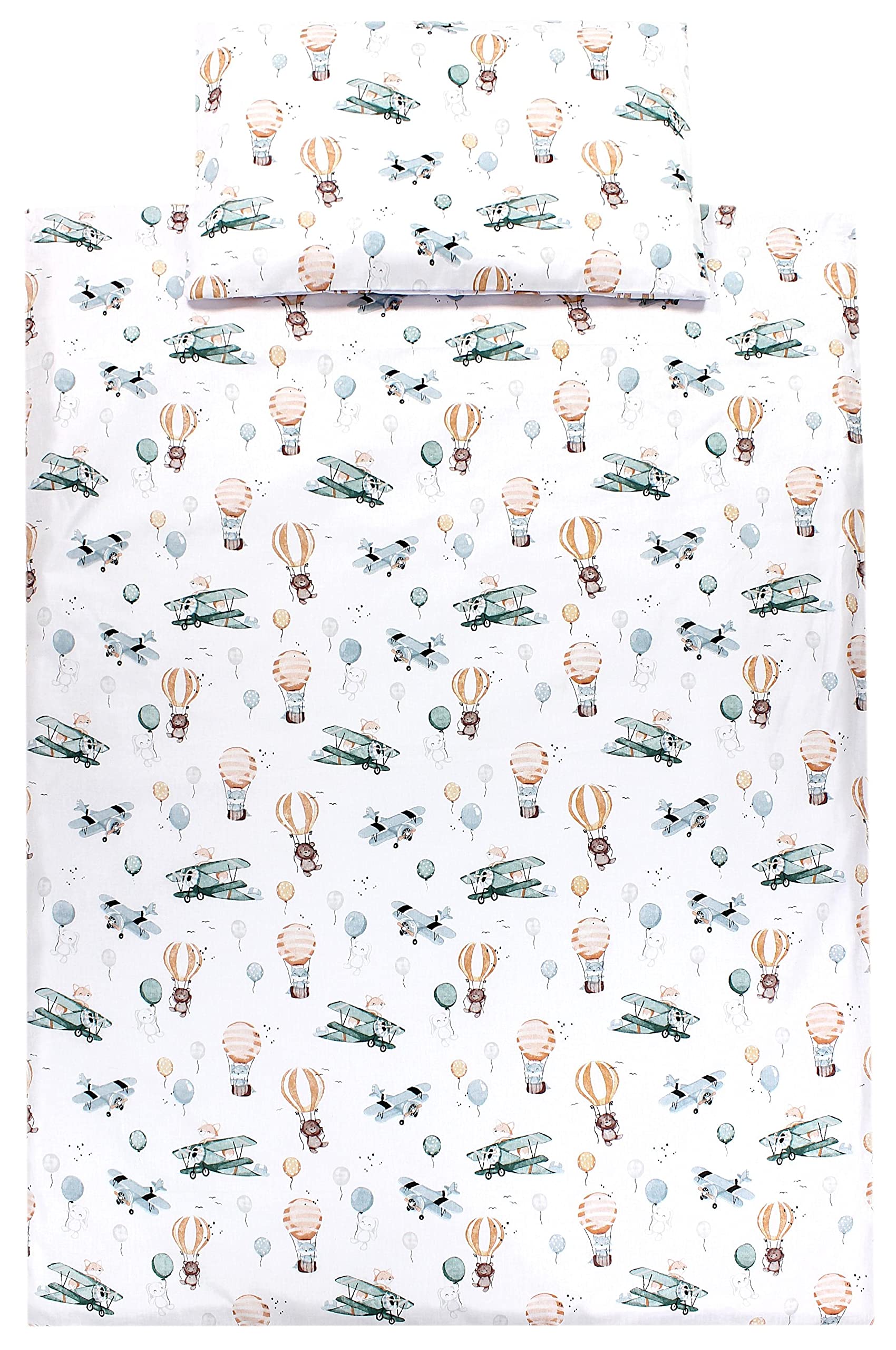 Tuptam Boys Foxes On The Plane Children's Bedding Set Baby Bedding Duvet Cover 100 X 135 120 X 90 Pillowcase 40 X 60 Girls 2-Piece, 135X100 Cm
