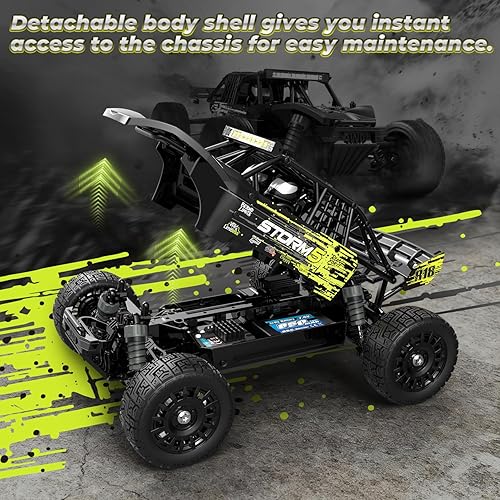 Miniatura 5 de HAIBOXING Camión RC 118 Desert Off-Road 18856, RTR Fast 22.4 mih 4WD, automóvil eléctrico a prueba de salpicaduras, grado de pasatiempo para niños,