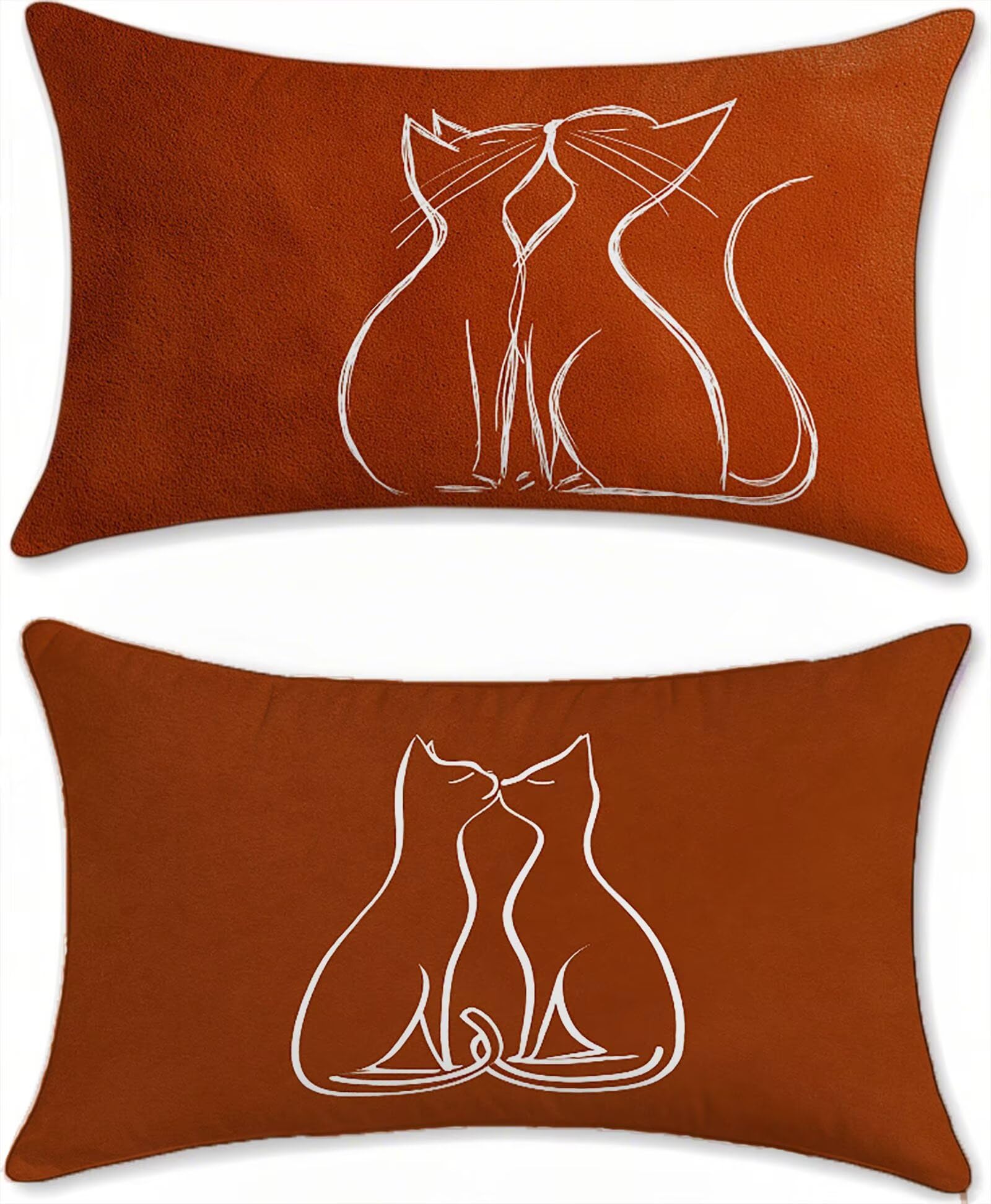 Housse de coussin extérieur imperméable bordeaux 60x90cm en lin pour salon de jardin lot de 2