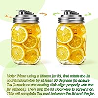 Vista 4 de Tapa de boquilla de acero inoxidable, tapa abatible de boca regular para frascos Mason, tapa abatible para frascos Mason, cubierta de sello a prueba