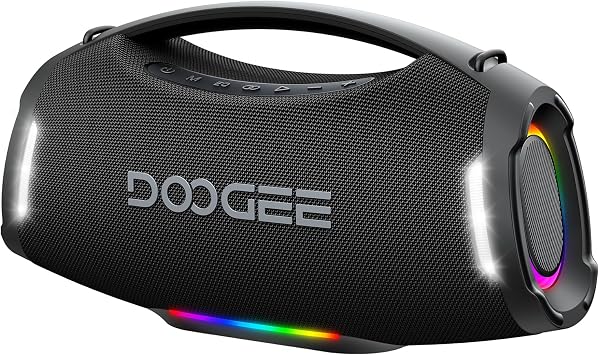 Portable Wireless Speaker, 250W Peak/220W RMS Loud Boombox Speaker, Deep Party Speaker, 20H Playtime, IPX5 Waterproof, RGB Lights, TWS Pairing, USB/TF/AUX