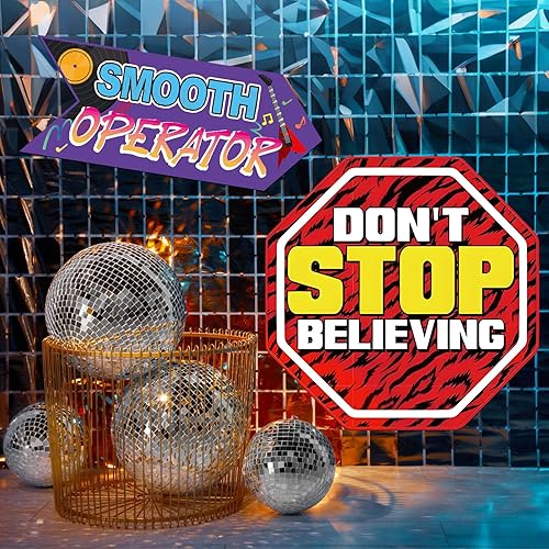 Miniatura 4 de 36 piezas de decoración de fiesta retro de los 80 de neón retro de los años 80 para fotos de regreso a los 80, divertidos recuerdos y suministros