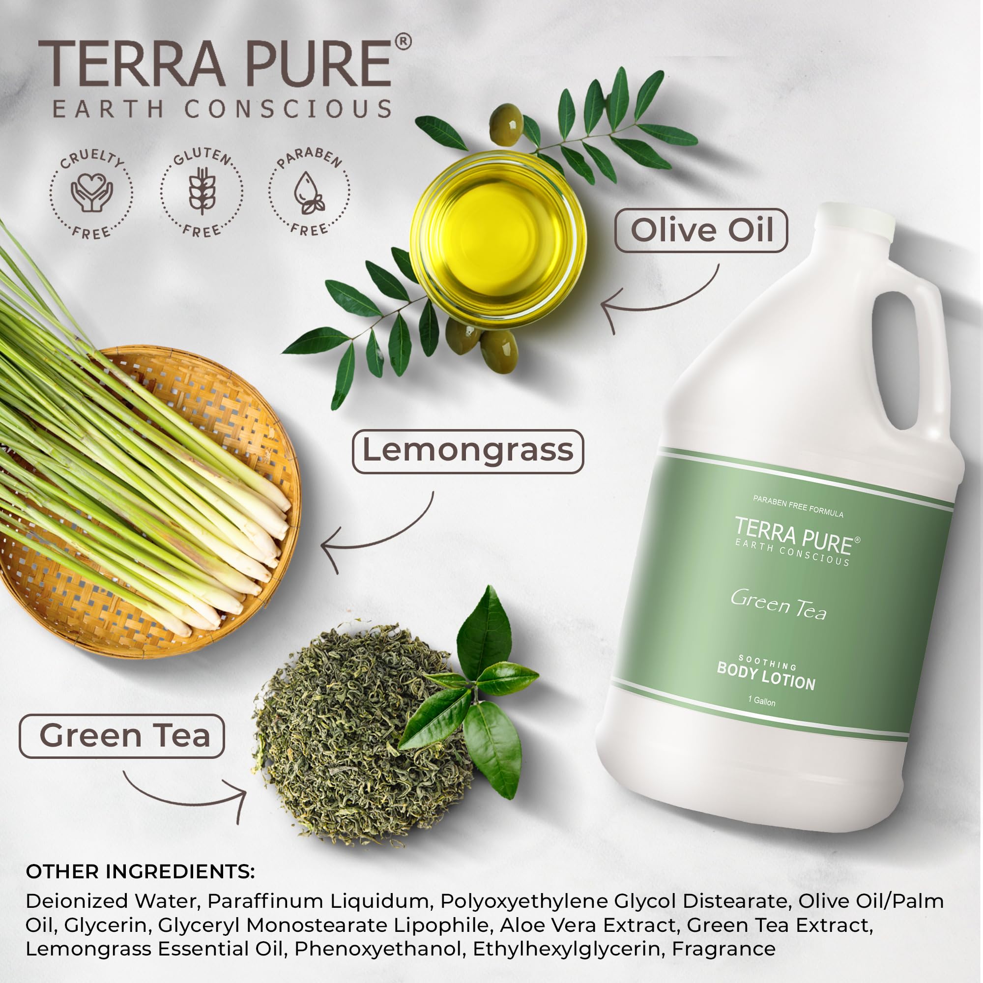 Terra Pure Green Tea Body Lotion Gallon Refill
