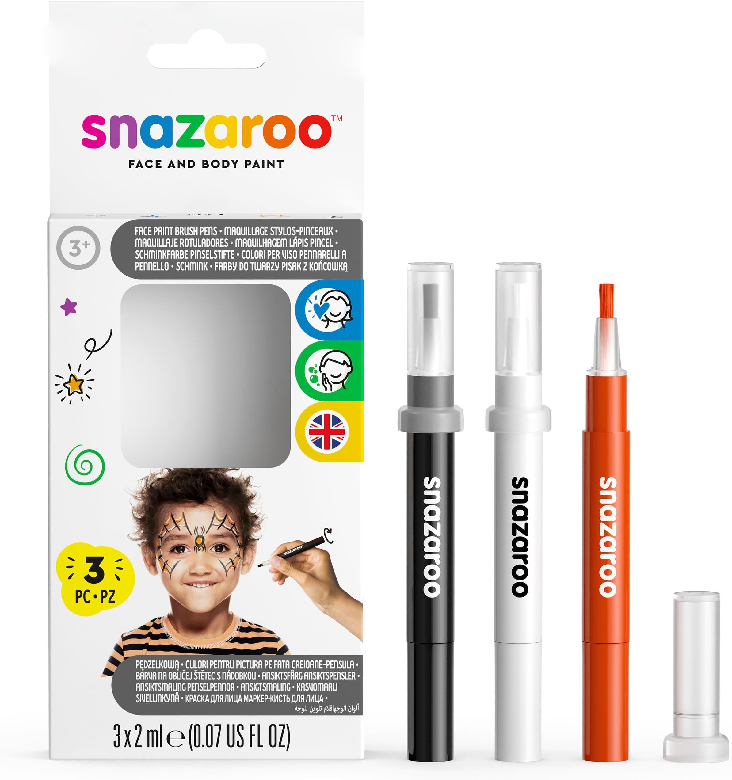 Brush Pens, Halloween Pack of 3, Safe and Non-Toxic, Precision Brush Nib, for Ages 3+,