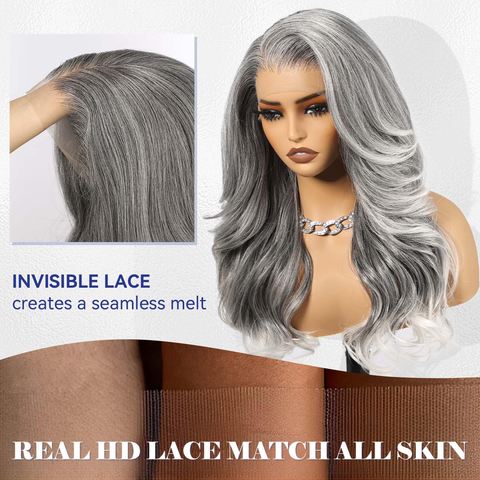 13x6 HD Lace Front Synthetic Wig 24 Inch Long Curly Layered Glueless Amazon.com : HAIRCUBE 13x6 HD Synthetic Lace Front Wig, 24  main image 2