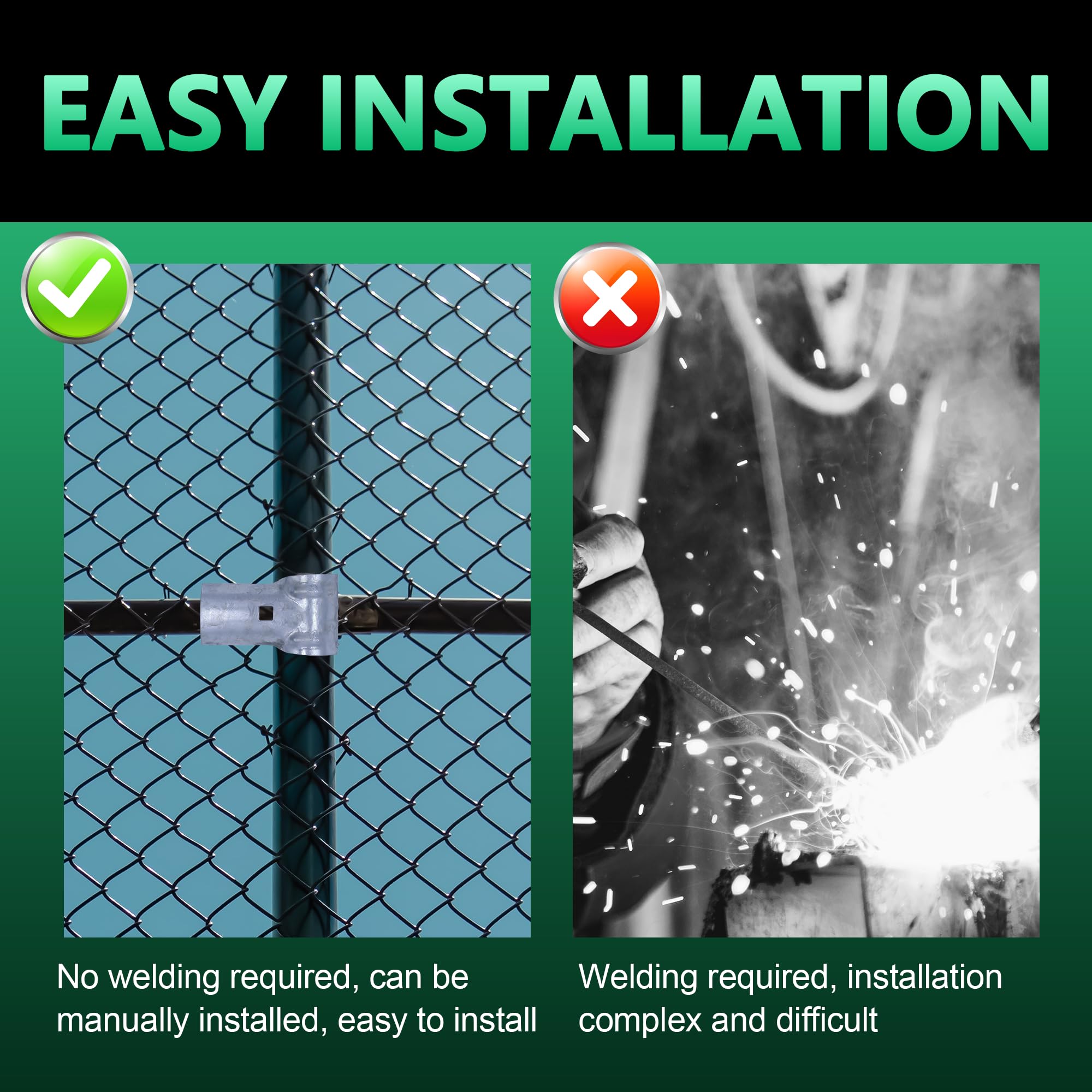 3/8 Chain End Rail T Clamps, Chainlink Fence Parts, Galvanized Fence... End  Rail Clamps