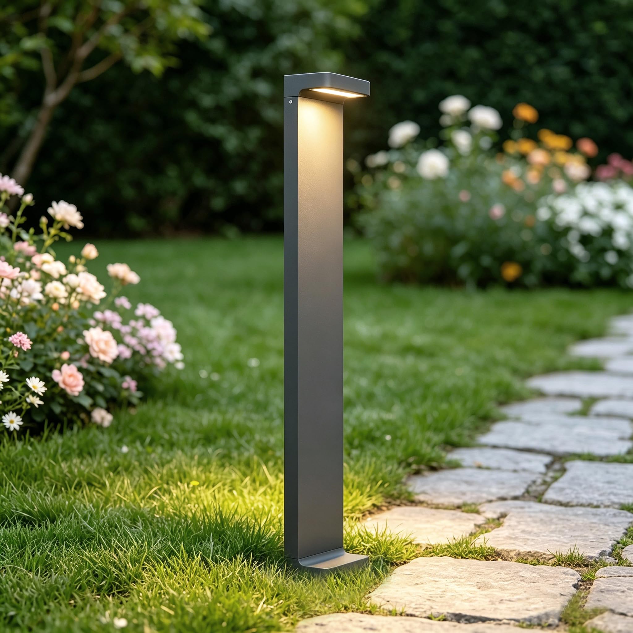 Mai & Mai Lampe sur Pied Extérieur LED IP65 Gris Foncé 100x60x600mm LumaTorch