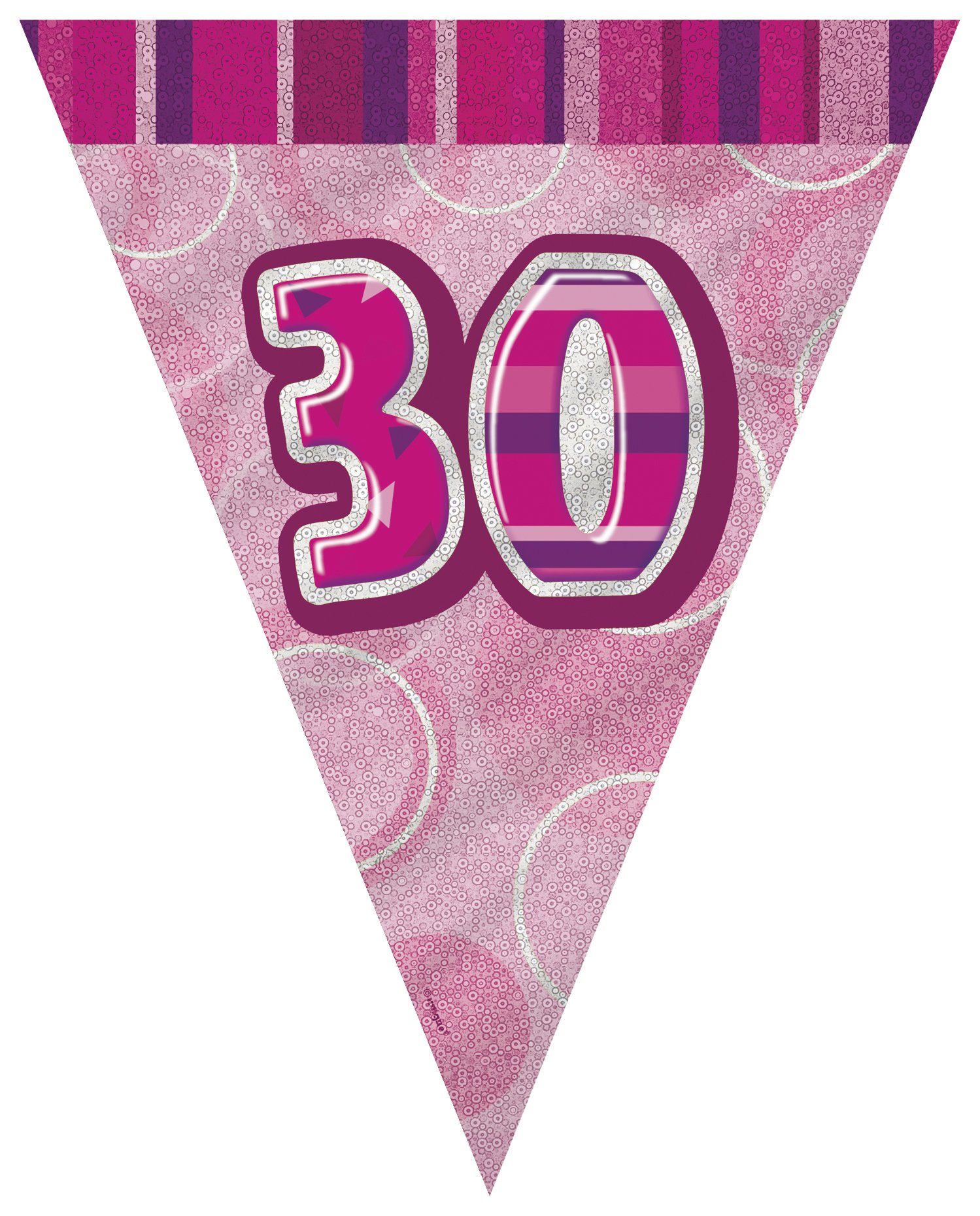Unique Party 92068 - 9ft Foil Glitz Pink Happy 80th Birthday Banner — view 107