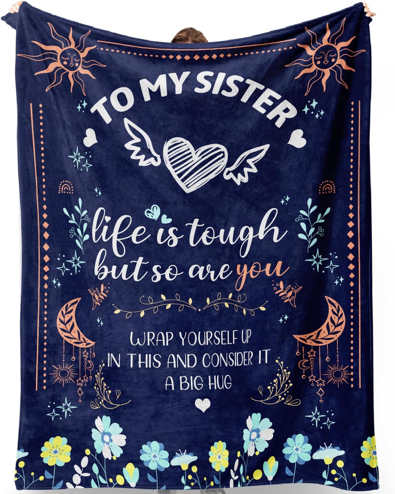 Sister Gift - Sister Blanket, Sister Gifts from Sister Brother- Best Sister Birthday Gifts, Unique Sister Gifts, Gifts for Sister on Christmas, Valentine's Day, Sister Blanket from Sister 60x50 Inch