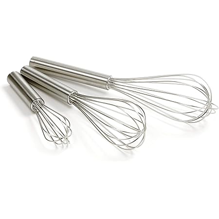 Norpro Balloon Wire Whisk Set of 3 Stainless Steel Stir/Mix/Beat 6" /8"/ 10"