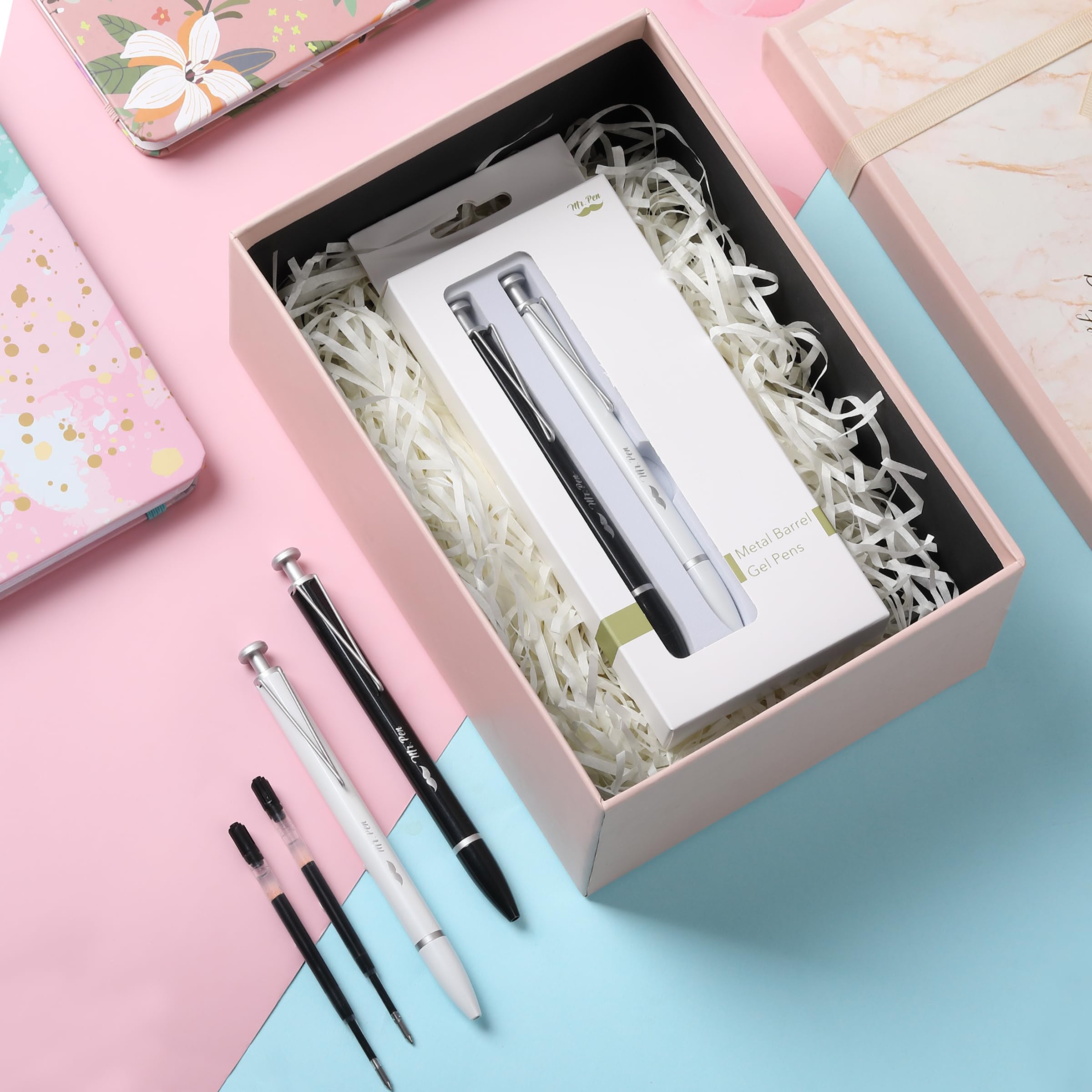 Mr Pen- Metal Retractable Gel Pens 2 Pack Black Ink 2 Refills Fine Point 0 7 mm Fast — view 6