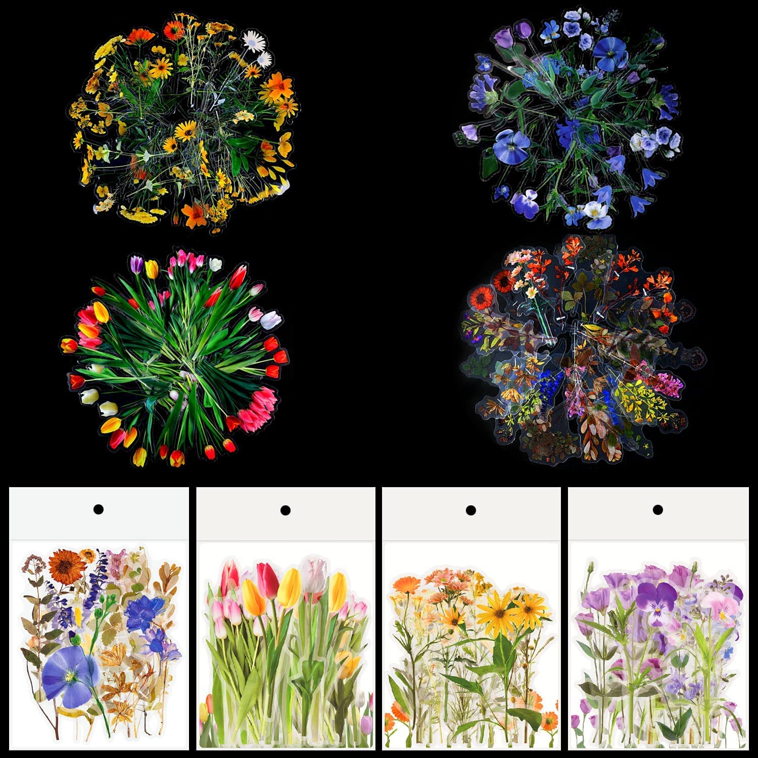 Lot De 160 Autocollants De Plantes Pour Album Photo, Feuilles