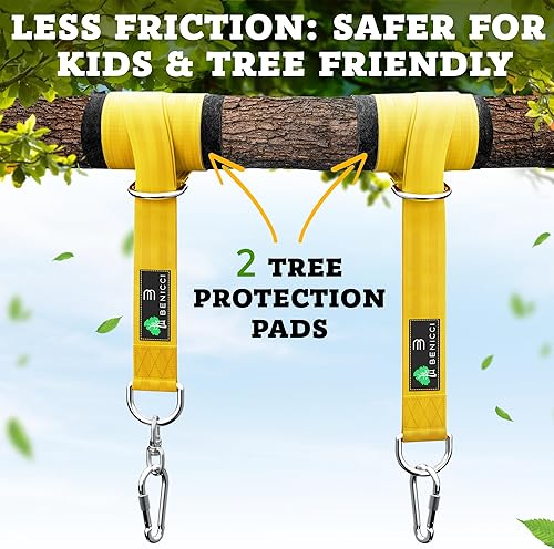 Miniatura 4 de Juego de 2 correas de 10 pies de largo con dos mosquetones de aleación y resistencia a la rotura de 2200 libras, instalación fácil y rápida para