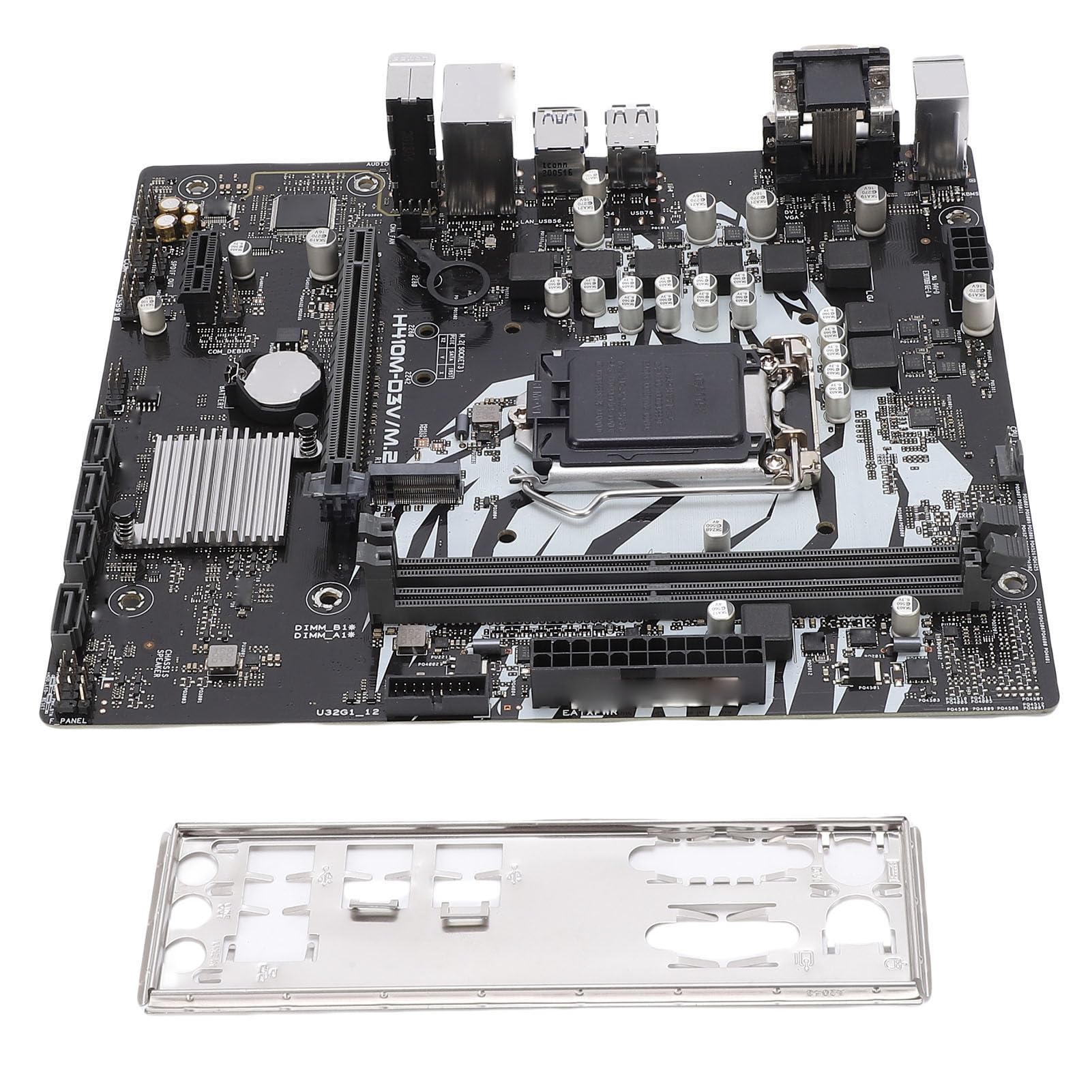 Elprico Placa Base Micro ATX, LGA 1200, DDR4 de Doble Canal 2933 2666 2400 2133 MHz, Compatible con Procesadores Celeron de 10.ª Generación, 4xSerial ATA III, 4xUSB3.2 Gen 1,