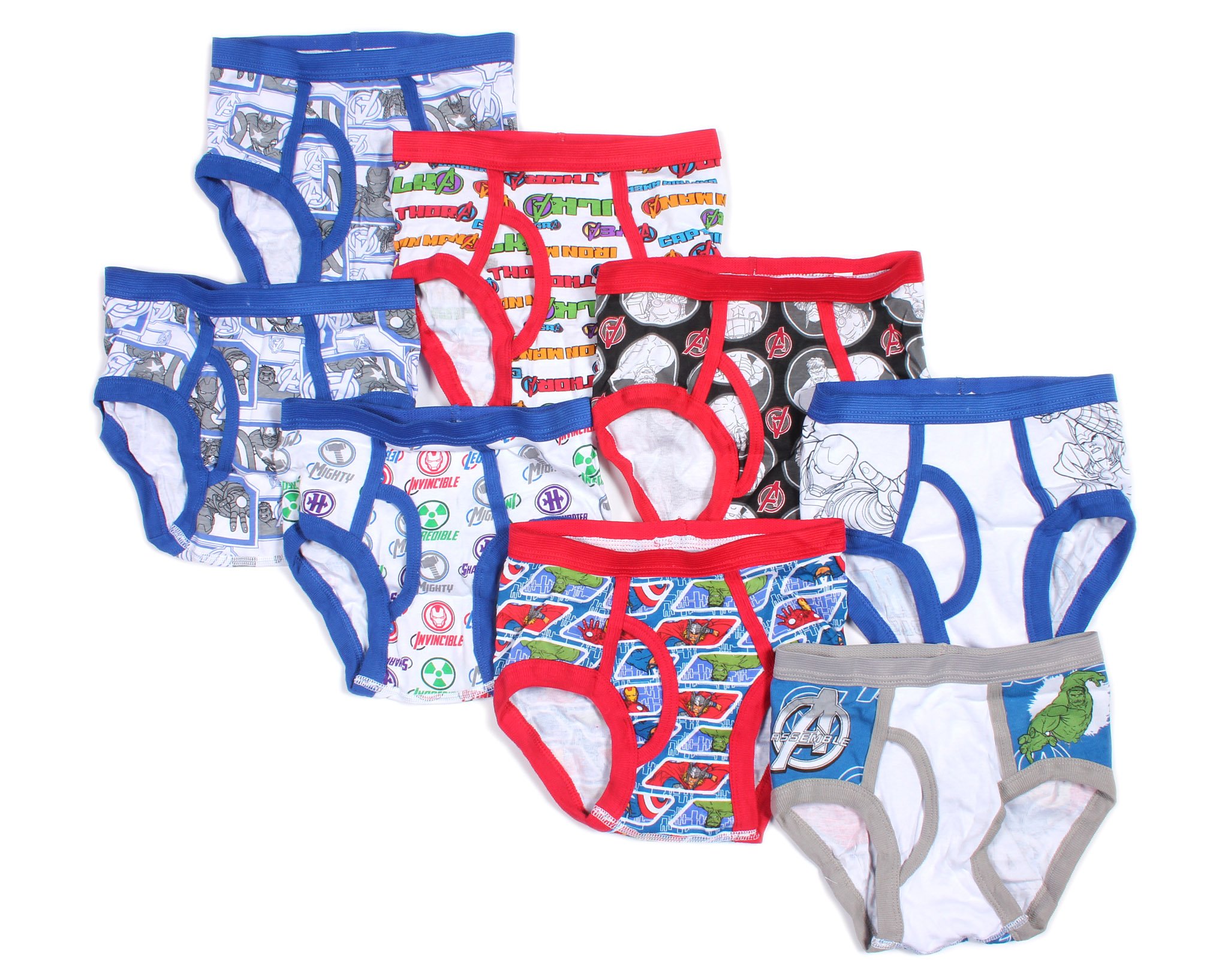 Paquete de 8 calzoncillos para niños de Marvel Avengers, talla 6