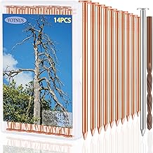 YOTNUS 12 Pcs Copper Nails for Killing Trees, Stumps & Roots - 5 Inch Long Come with Steel Nails Drill Nails Enabling the Copper Nails to Drive Into the Stump Without Bending