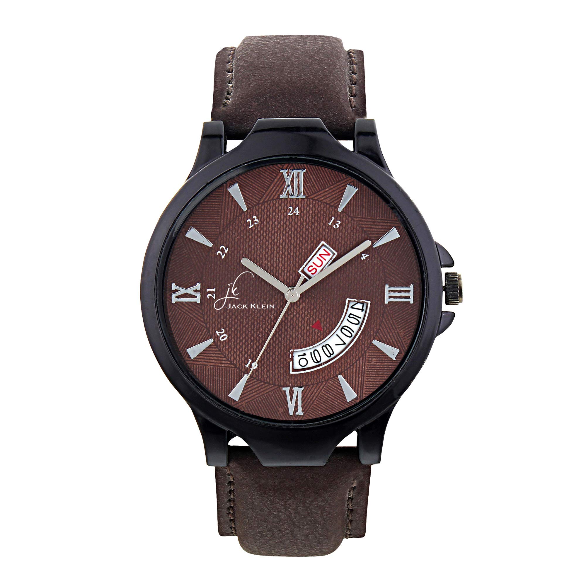 Jack Klein Mens Trendy Brown Color Multi Function Day and Date Working Wrist Watch (B07QB3L8DS) Amazon Price History, Amazon Price Tracker