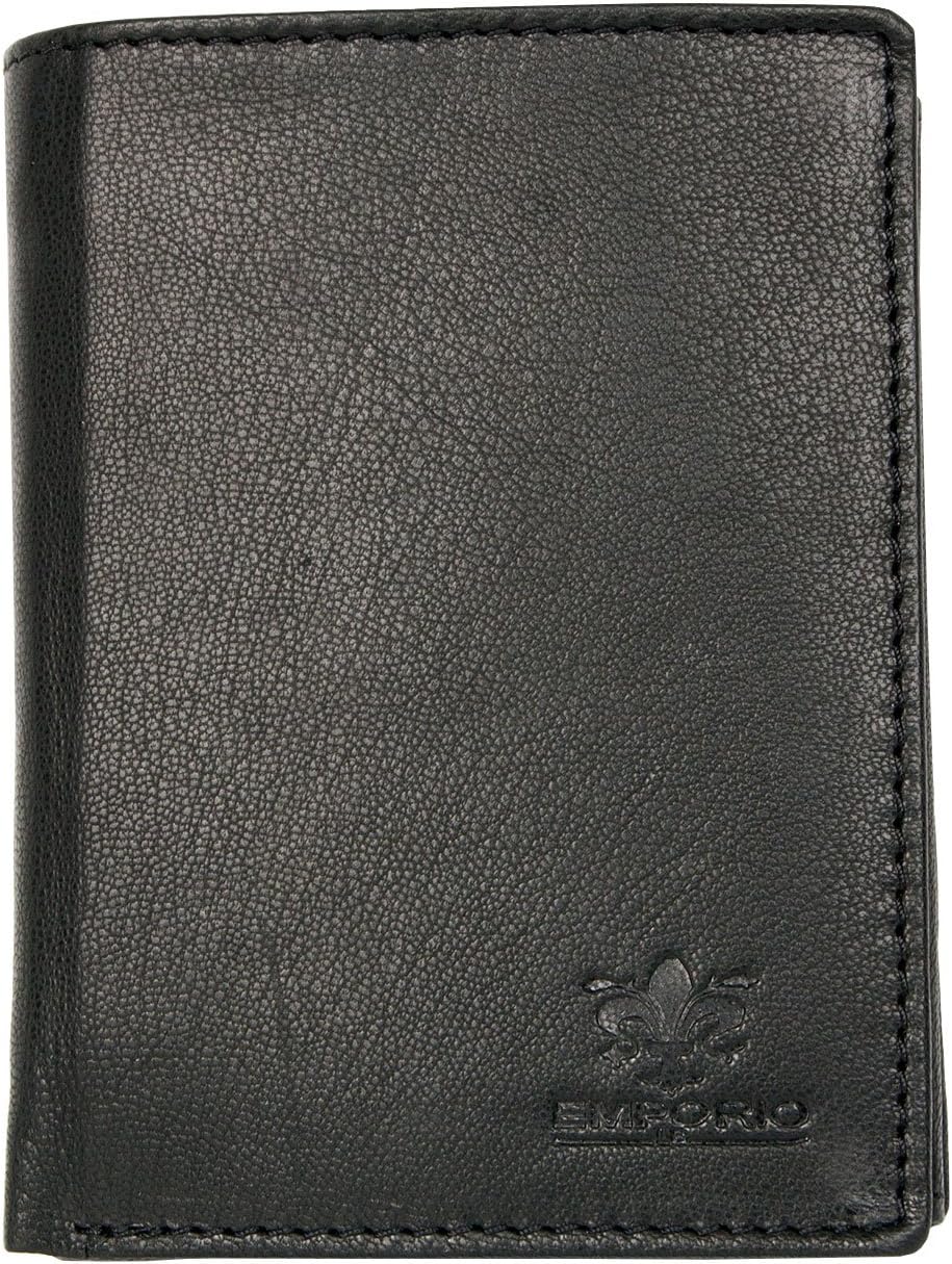 Black vertical designed soft genuine leather wallet Emporio Luigi Benetton