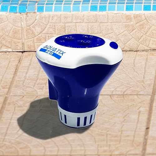 Miniatura 8 de Aquatix Pro. Despachador químico de cloro para alberca. Grande, con termómetro. Flotante para albercas interiores y exteriores. Con soporte de bromo