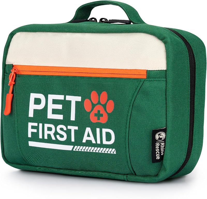 Dog First Aid Kit, Pet Emergency Kit for Daily & Wound Care | Compact Dog First Aid Supplies with Thermometer/Poop Bags/First Aid Guid, Vet Approved for Home, Hunting, Travel & Camping