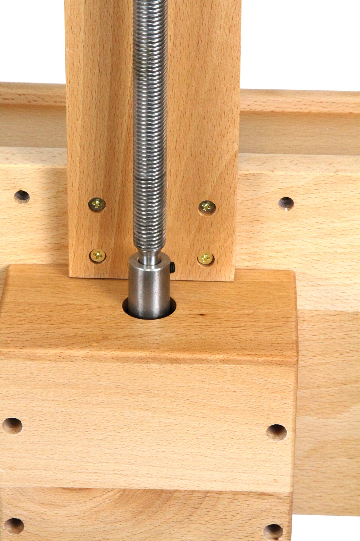 Paintersisters Atelier-Staffelei mit Kurbel, Buchenholz FSC® – Studiostaffelei bis 210 cm, höhenverstellbar 50-120 cm, für Keilrahmen bis 40 kg, Profi-Staffelei für Künstler & Ateliers