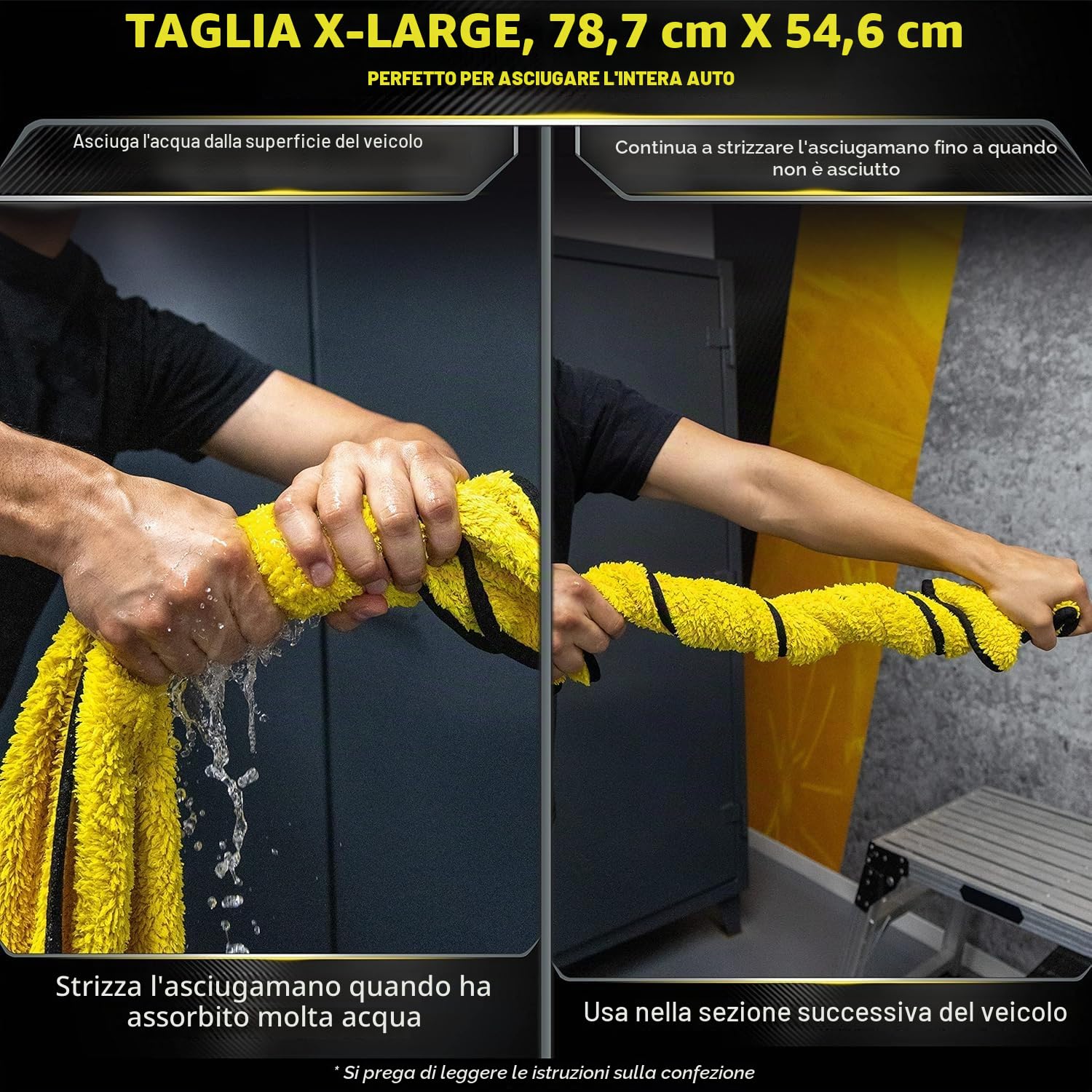 Meguiar's Panno in Microfibra per Asciugatura XL, 55cm x 85cm - per Superfici Ampie e Verniciate, per la Rimozione degli Eccessi di Paste, Polish e Cere, 1050GSM, X1905EU