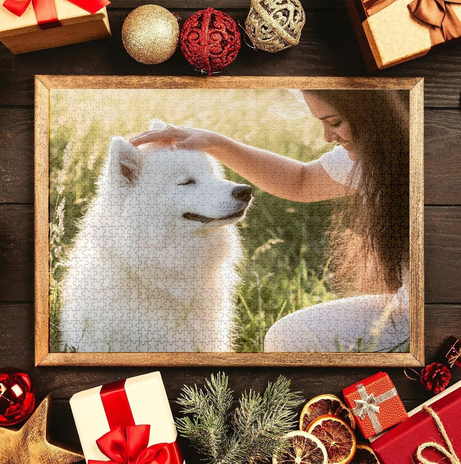 Puzzle Personalizado con Foto, Personalizada Rompecabezas Personalizado Diseña tu Logo Foto o Texto, Personalizado Navidad Halloween San Valentín Parejas Niños Familia Amigos h-2157