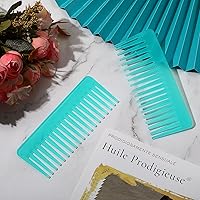 Vista 44 de Patelai Wide Tooth Comb Large Hair Detangling Comb for Curly, Wet Dry Hair, No Handle Detangler Accessories(White, Cyan)